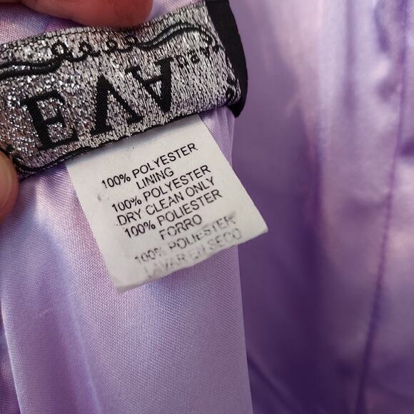 EVA USA Lavender Purple Chiffon Lace Full Length Maxi High Neck Bridesmaid Dress - Picture 12 of 15